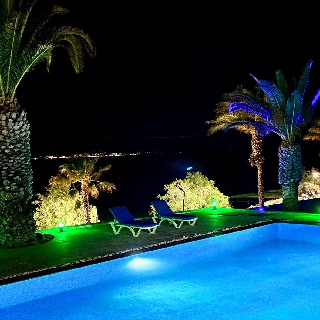 Custom built luxury mansion for sale in Çeşme, the pearl of Izmir, overlooking the unique Aegean Sea and Chios Island.