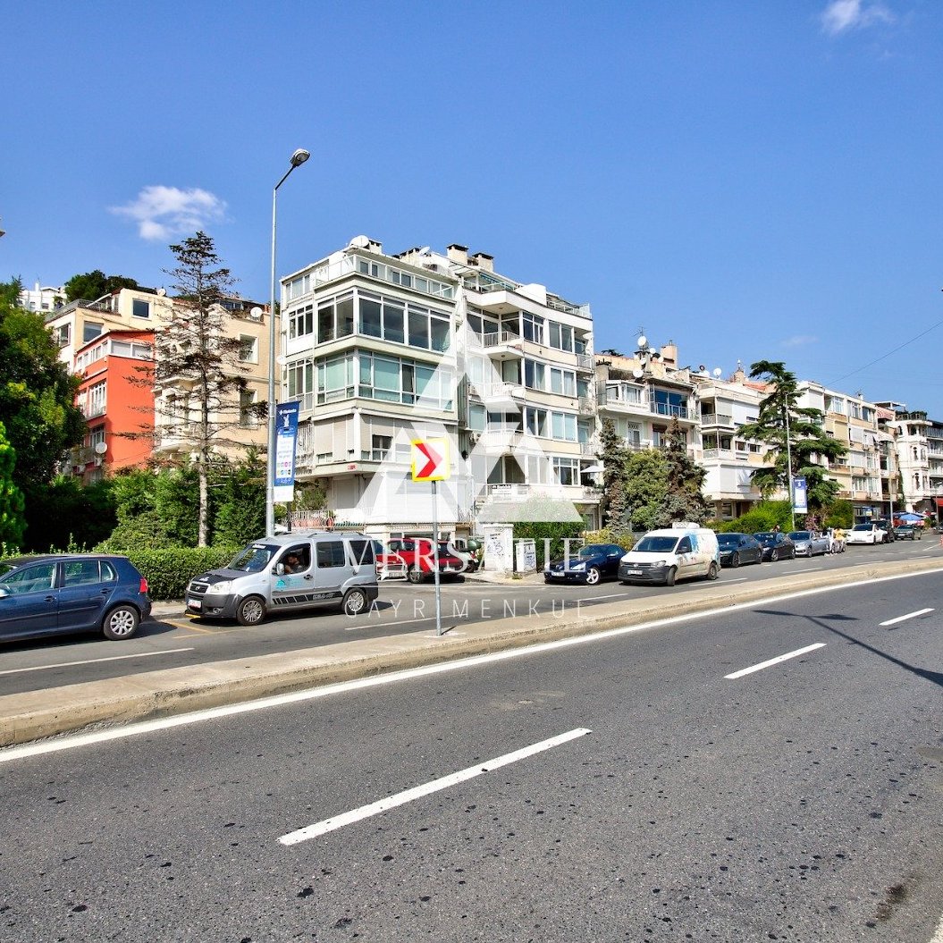 Building for sale in Arnavutköy, with a unique Bosphorus view, roadside mansion status, a wonderful terrace, and a spacious use with high ceiling style