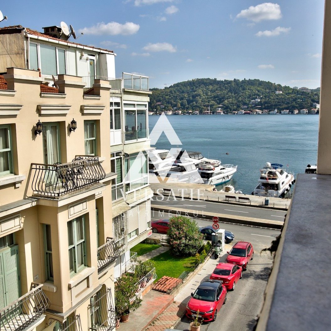 Building for sale in Arnavutköy, with a unique Bosphorus view, roadside mansion status, a wonderful terrace, and a spacious use with high ceiling style